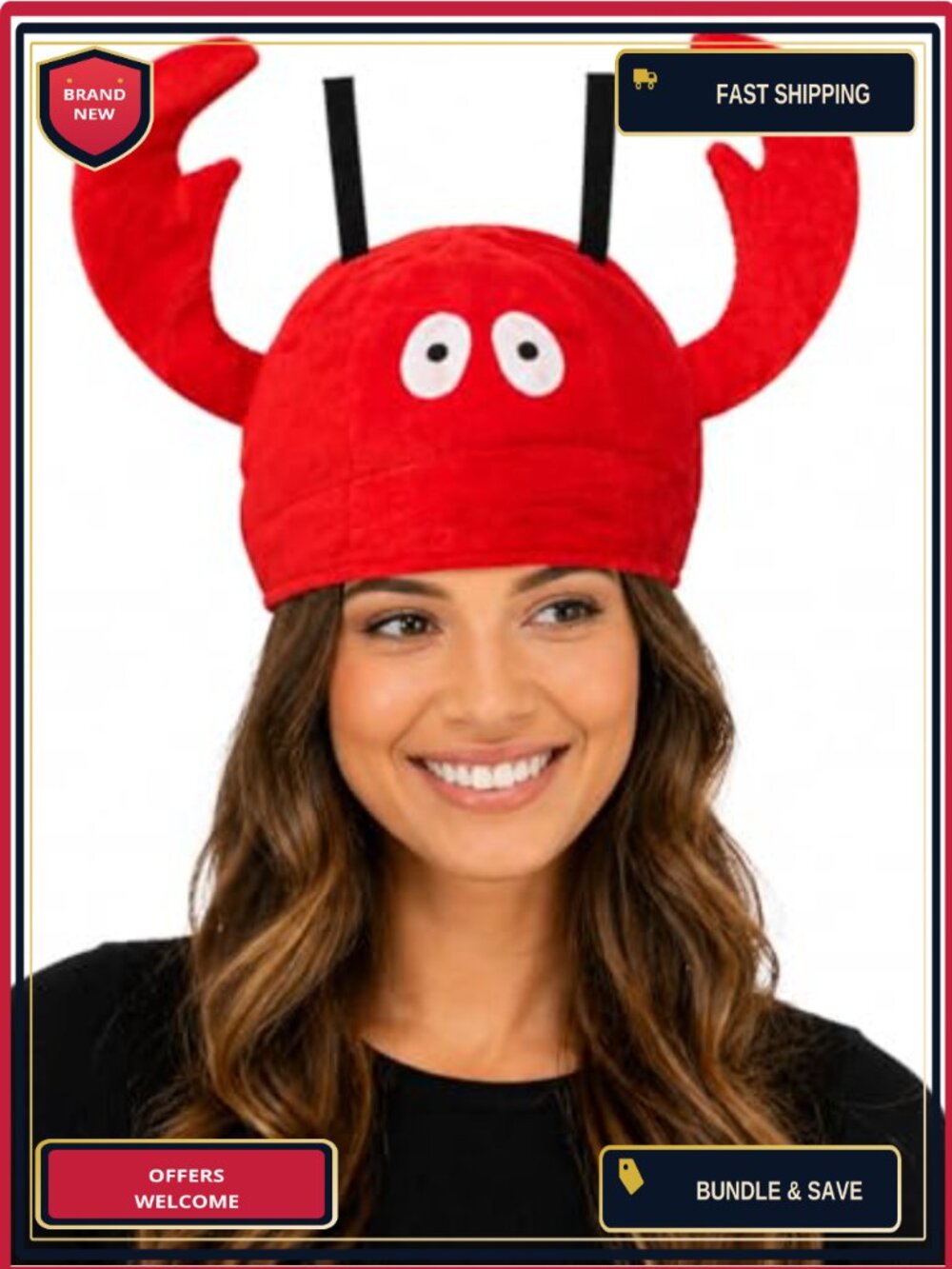 Lobster Costume Hat Felt Adjustable Novelty Seafood Party Headwear Cosplay